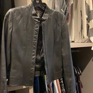 BCBG black leather jacket